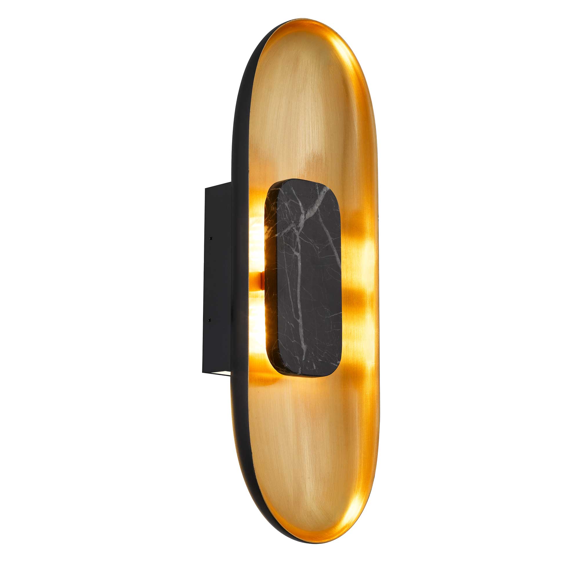 Alteck lighting AW0042-3CCT-W-BK/BB Marilyn 20" LED Outdoor Wall Sconce Light - Finish: Sand Black-Brushed Brass