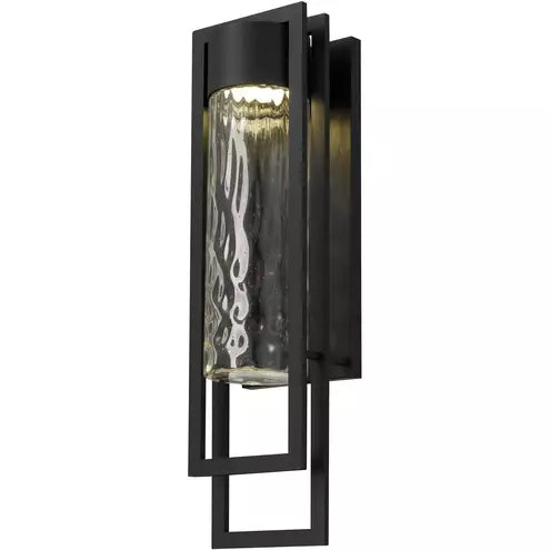 Alteck lighting AW0052-3CCT-W-BK 2 Step LED 25 inch Sand Black Outdoor Wall Sconce, 3CCT 3000K/4000K/5000K, Lumens 1250lm, Watt 18