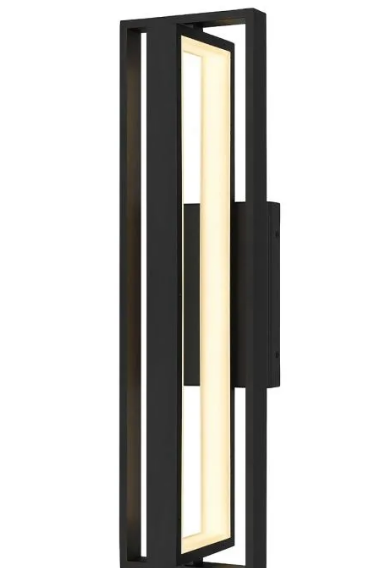 Alteck lighting AW0054-CCT-W-BK Sand Black In & Out Sconce Light CCT 3000K, Lumens 630lm, Watt 25