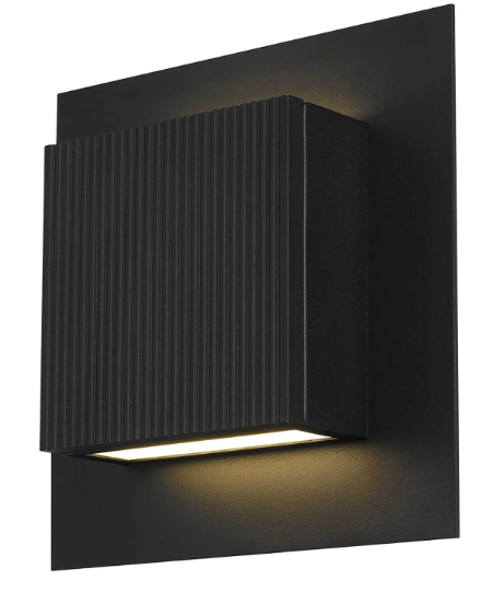 Alteck Lighting AW0059-3CCT-W-BK Miami 10 inch Tall CCT LED Outdoor Wall Sconce with Sand Blast Glass, Multi-Color Temperature, Sand Black
