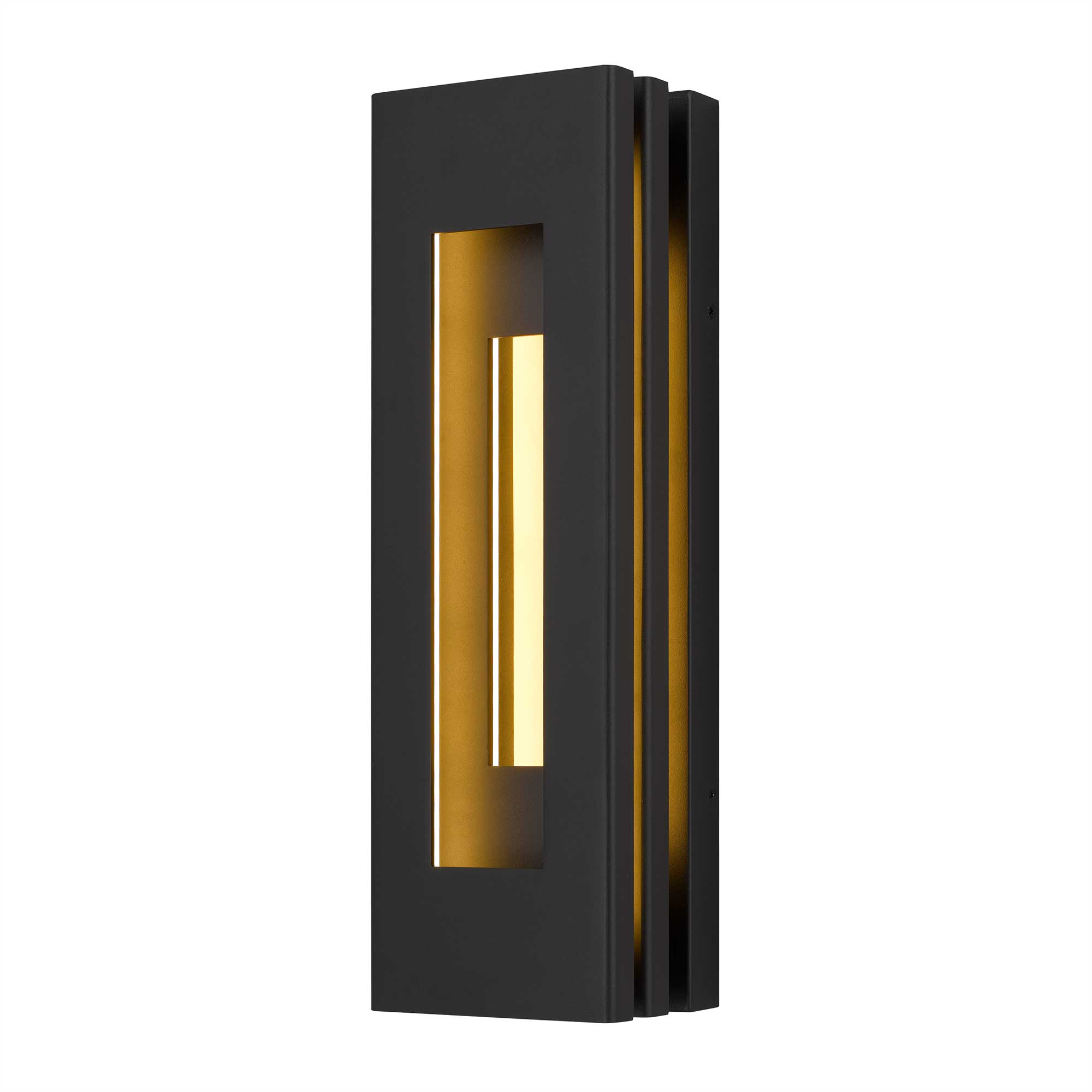 Alteck lighting AW0079-3CCT-W-BK Layer 18" LED Outdoor Wall Sconce Light - Finish: Sand Black
