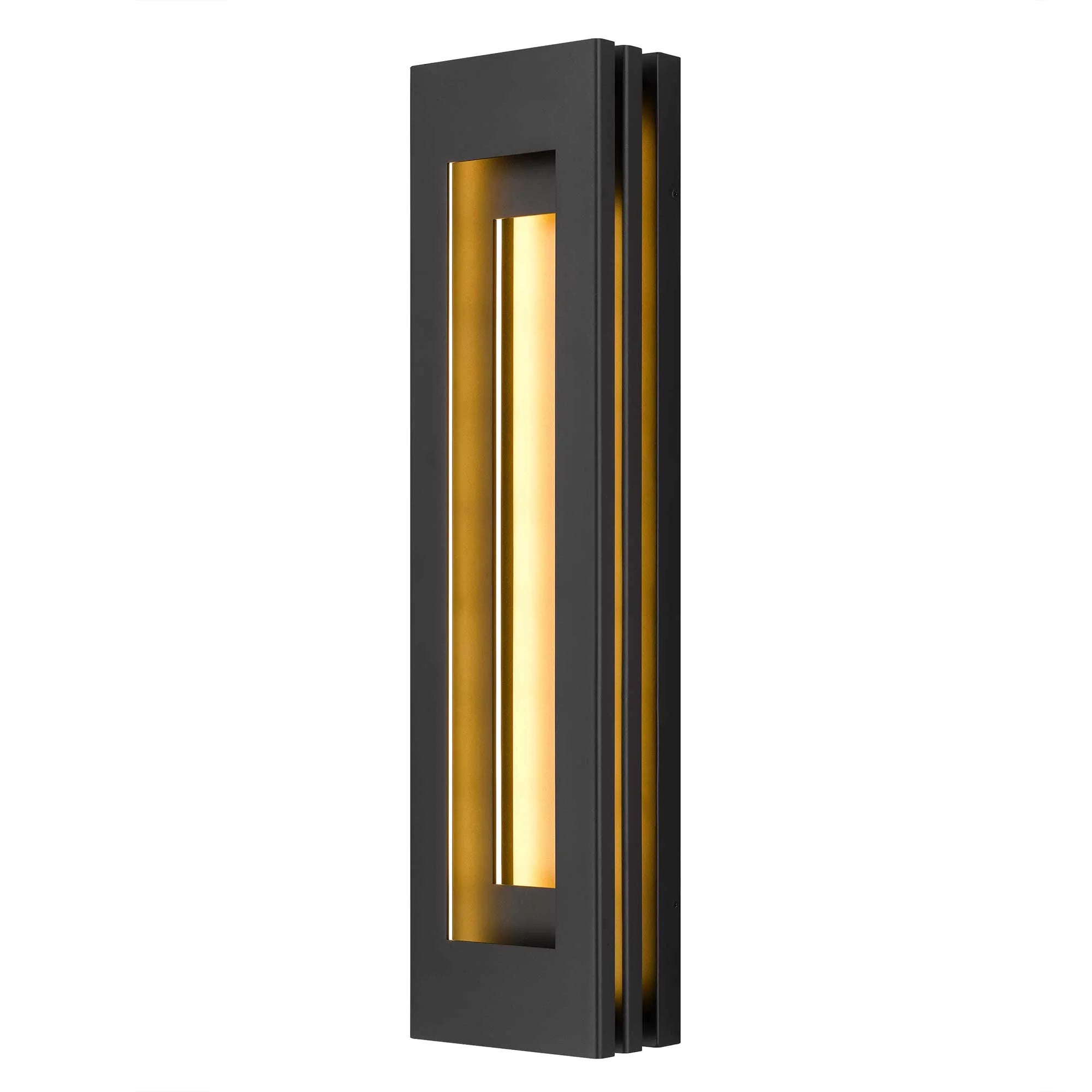 Alteck lighting AW0081-3CCT-W-BK 30" Layer LED Outdoor Wall Sconce With Modern Architectural Exterior Light - Finish: Sand Black