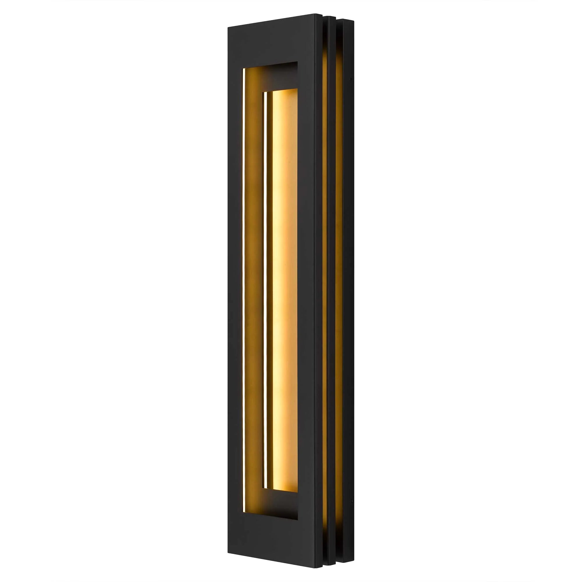 Alteck lighting AW0082-3CCT-W-BK 38" Layer Outdoor Wall Sconce With Modern Architectural LED Wall Light - Finish: Sand Black