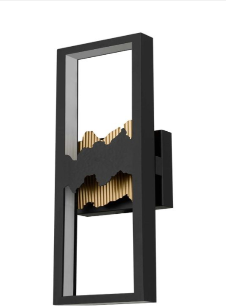 Alteck lighting AW0112-3CCT-W-BK/PG Sunrize 1-lt 22" Tall LED Outdoor Wall Sconce, 3CCT Selectable