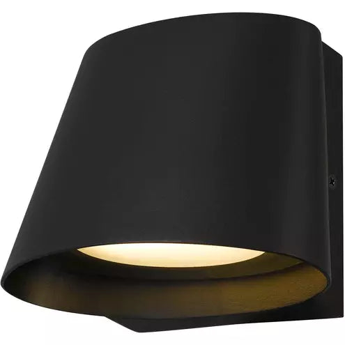 Alteck lighting AW0115-3CCT-W-BK Grace LED 5 inch Sand Black Outdoor Wall Sconce, 3CCT 3000K/4000K/5000K , Lumens 745lm, Watt 12W