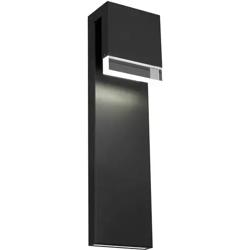 Alteck lighting AW0118-3CCT-W-BK Lagos LED 24 inch Sand Black Outdoor Wall Sconce, 3CCT 3000K/4000K/5000K, Lumens 500lm, Watt 8