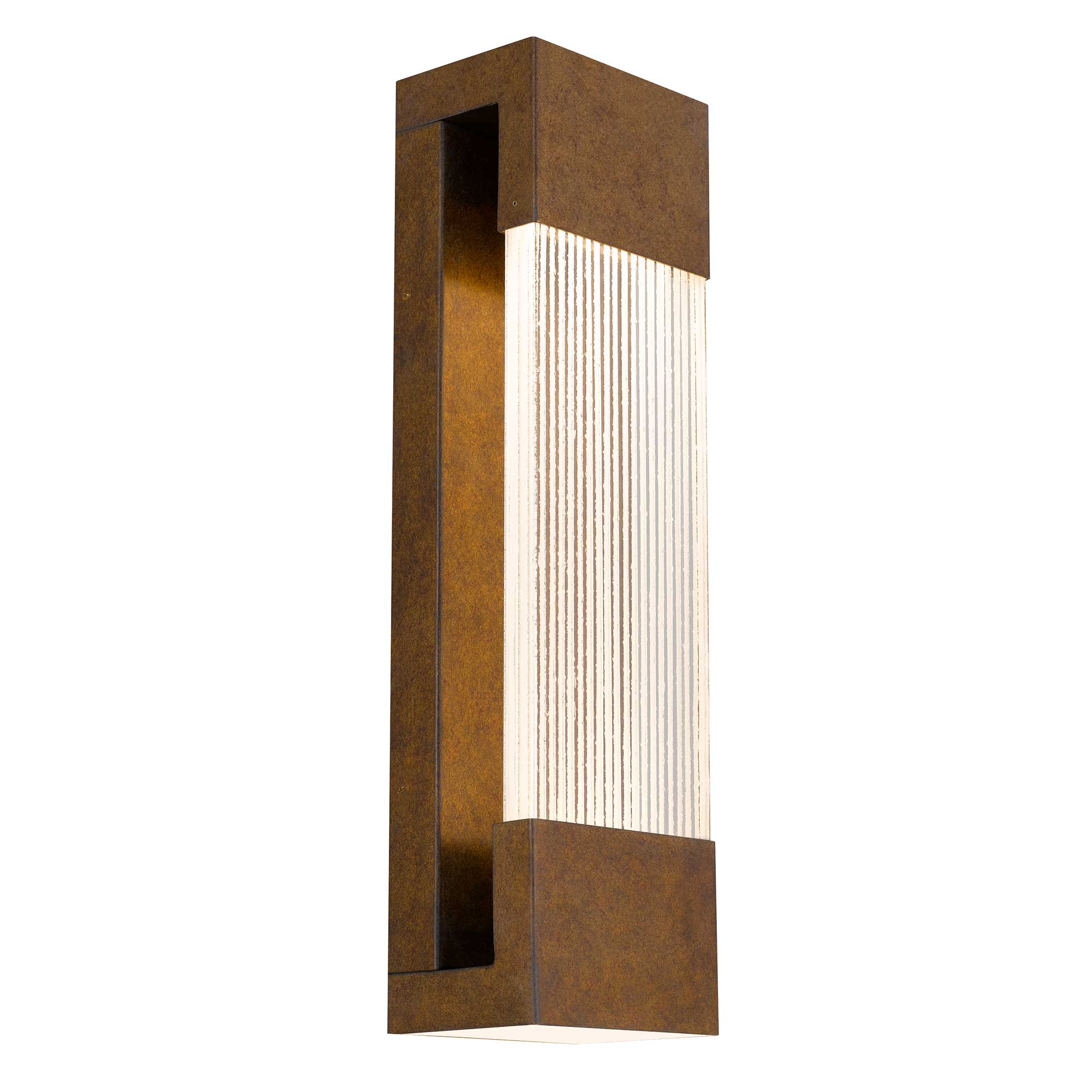 Alteck lighting AW0119-3CCT-W-PPB 20" Mystic LED Outdoor Wall Sconce With Modern Crystal Accent Exterior Light - Finish: Painted Patina Brass