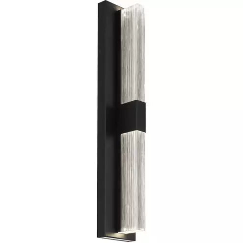 Alteck lighting AW0122-3CCT-W-BK Arles LED 25 inch Sand Black Outdoor Wall Sconce, 3CCT 3000K/4000K/5000K, Lumens 450lm, Watt 13