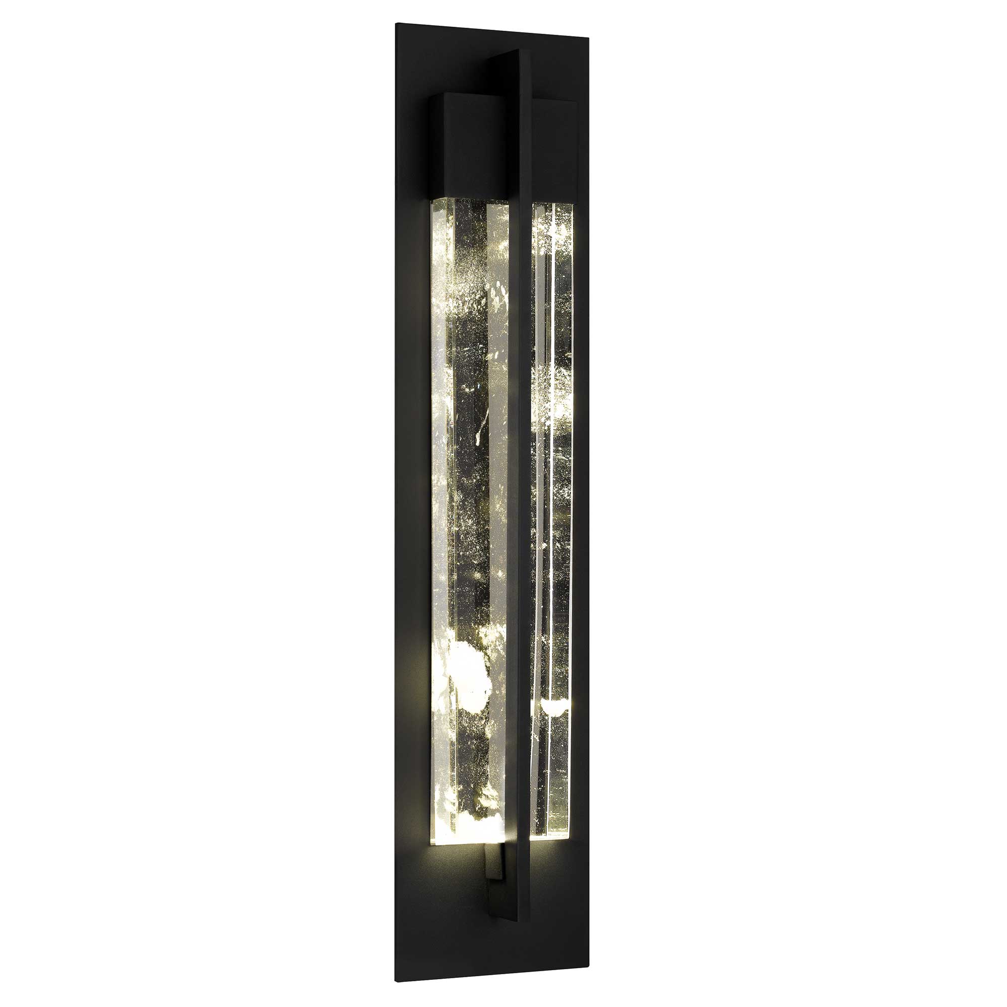 Alteck lighting AW0134-3CCT-W-BK 26" Rivera LED Outdoor Wall Sconce With Modern Crystal Accent Exterior Light - Finish: Sand Black
