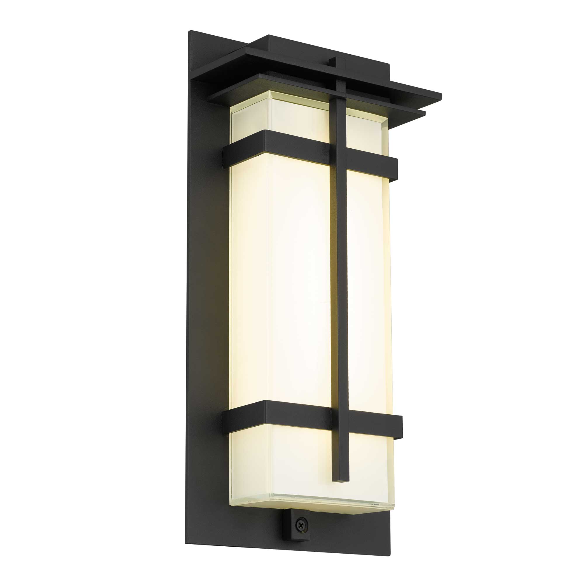 Alteck lighting AW0136-3CCT-W-BK Frank 13.5" LED Outdoor Wall Sconce Light - Finish: Sand Black