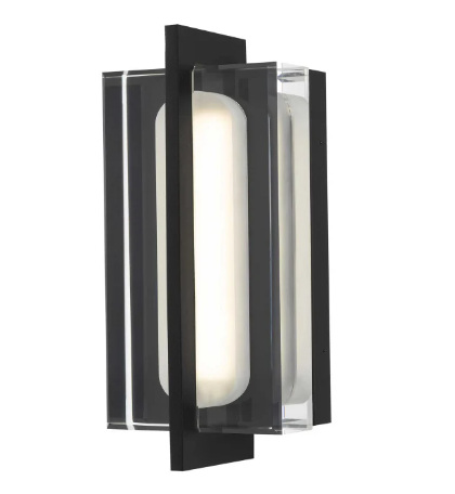 Alteck lighting AW0143-3CCT-W-BK Avani 1-lt 15" Tall LED Outdoor Wall Sconce, 3CCT Selectable