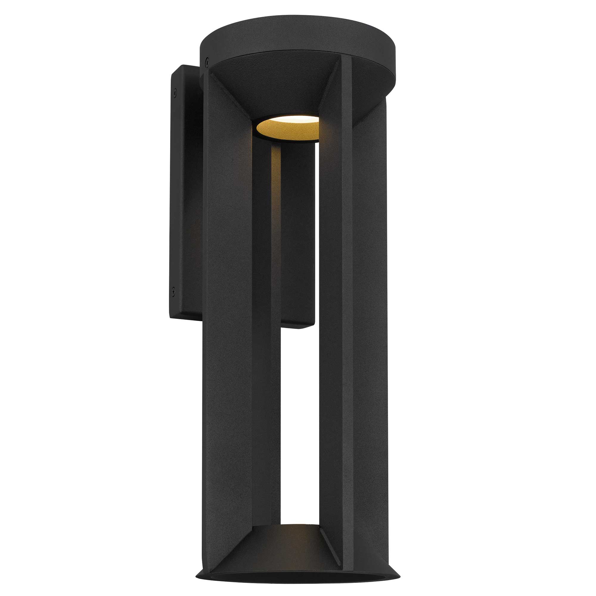 Alteck lighting AW0146-3CCT-W-BK Aura 16" LED Outdoor Wall Sconce Light - Finish: Sand Black