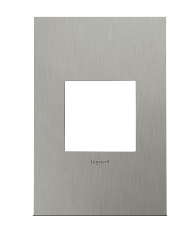 Legrand AWC1G2BS4 Adorne 1-Gang Screwless Wall Plate, Brushed Stainless Steel Finish