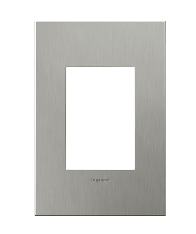 Legrand AWC1G3BS4 Adorne 1-Gang+ Screwless Wall Plate, Brushed Stainless Steel Finish