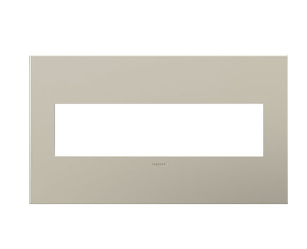 Legrand AWC4GSN4 Adorne Satin Nickel 4-Gang Screwless Wall Plate