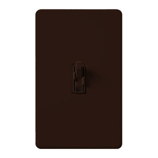 Lutron AY2-LFSQ-BR Ariadni Toggle Quiet 3-Speed Fan Control & Dimmer, Single Pole 1.5A Fan, 300W Incandescent/Halogen, Brown Finish