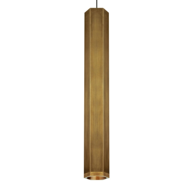 Visual Comfort Architectural 700MPBLKLRR Blok Large 3" Monopoint Pendant - 12V - Finish: Aged Brass