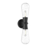 Alora Mood EW464002BKCB Marcel 5-in 2-Light 60-Watt Clear Bubble Glass/Textured Black Exterior Wall Sconce