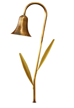 Dabmar Lighting LV215L-L3-30K-ABS Brass Horn G4 LED Path Light with Leaf, Voltage 12V, Wattage 3W, Color Temperature 3000k, Antique Brass Finish