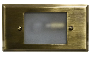 Dabmar Lighting LV612-L3-64K-ABS Brass Open Face Step Wall Light Bayonet LED, Voltage 12V, Wattage 3W, Color Temperature 6400K, Antique Brass Finish