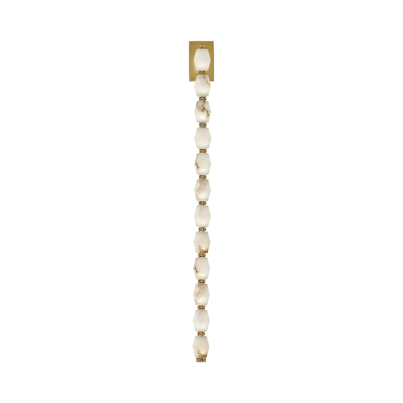 Visual Comfort Architectural SLWS54827ALBHAB Modern 40" Collier Alabaster LED Wall Sconce Light - 120-277V - CCT: 2700K - Finish: Antique Brass