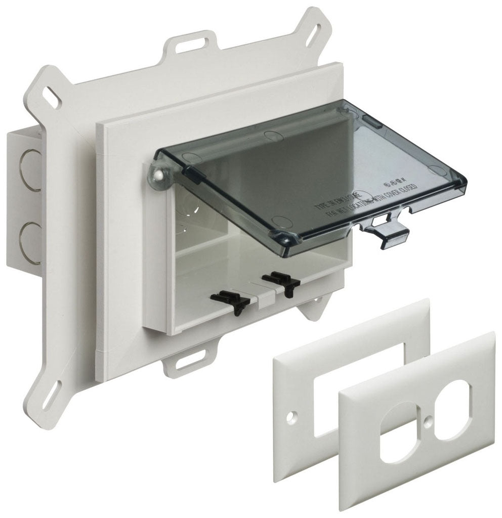 Arlington DBVS1W White Outdoor Receptacle Box