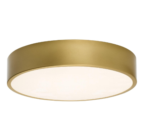 AFX Lighting BAYF14LAJUDLB-MSBB Bailey 14 Inch LED Flush Mount, 120-277V ,Wattage 26W, 5CCT 2700K/3000K/3500K/4000K/5000K , Light Antique Brass Finish, with Motion Sensor and Battery Backup