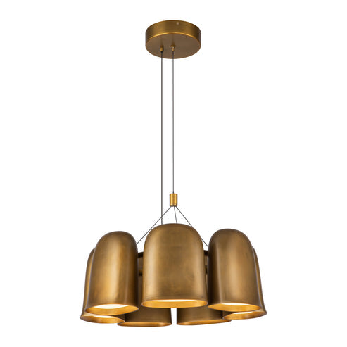 Kuzco Lighting CH21120-VB-UNV Bell 20-in Chandelier Ceiling Light - CCT: 3000K - Finish: Vintage Brass
