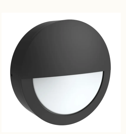 Westgate BKRN-15W-MCTP-BK-P LED Round Wall Light with Photocell, Selectable Wattage 9W/12W/15W, 85LM/W, 3CCT 30K/40K/50K Black Finish