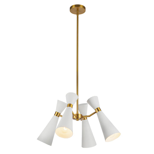 Alora Mood CH574424WHAG Blake 4 Light 24.13 inch White and Aged Gold Chandelier Ceiling Light