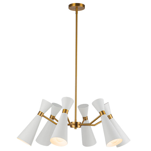 Alora Mood CH574632WHAG Blake 6 Light 32 inch White and Aged Gold Chandelier Ceiling Light