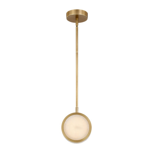 Alora Lighting PD325106VBAR-UNV Blanco 6-in Pendant Ceiling light - CCT 3000K - Finish: Vintage Brass/Alabaster