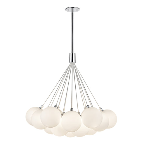 Kuzco Lighting CH3128-OP Bolla 28-in Chandelier Ceiling Light - CCT: 3000K - Finish: Opal Glass