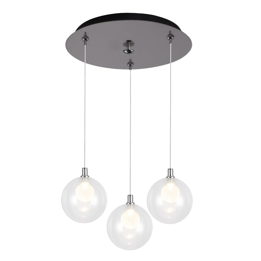 Kuzco Lighting MP3106CH-03 Bolla 6-in 3 Head Multi Pendant Ceiling Light - CCT: 3000K - Finish: Chrome