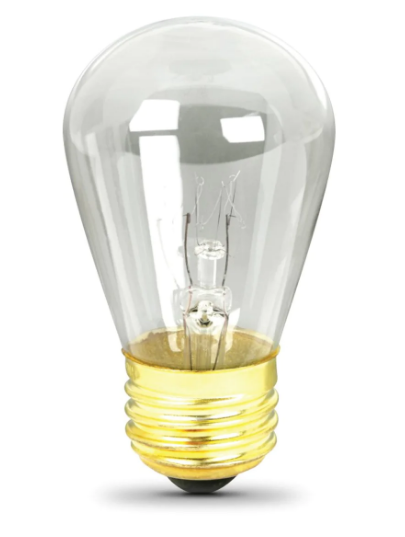 Feit Electric BP11S14/RP Soft White S14 Carded Sign Dimmable Incandescent Light Bulb, Color Temperature 2700K, Wattage 11W, Voltage 120V