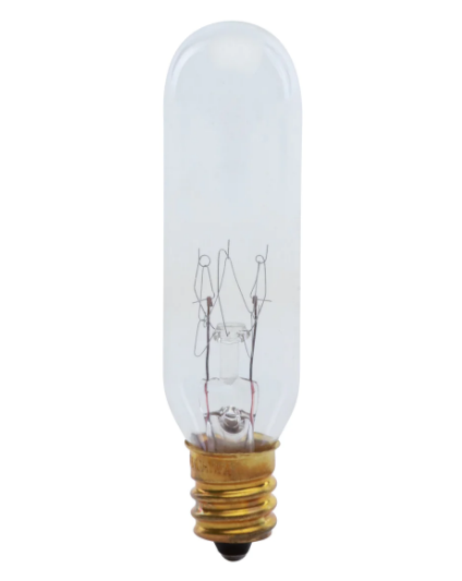 Feit Electric BP15T6-130/CAN Clear Tubular T6 Dimmable Incandescent Light Bulb, Color Temperature 2700K, Wattage 15W, Voltage 130V