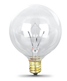 Feit Electric BP20G121/2/RP Soft White E12 Base G12 1/2 Globe Incandescent Light Bulb, Color Temperature 2700K, Wattage 20W, Voltage 120V - 2 Pack