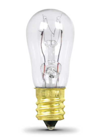 Feit Electric BP6S6/RP Soft White S6 Candelabra E12 Base Dimmable Clear Appliance Incandescent Light Bulb, Color Temperature 2700K, Wattage 6W, Voltage 120V - 2 Pack