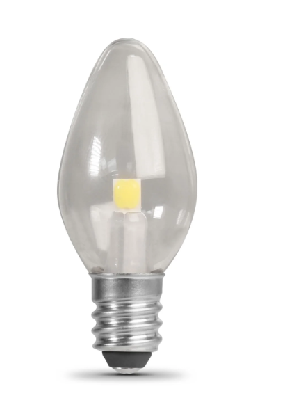 Feit Electric BP7C7/827/LED/4 7W Replacement Soft White C7 Special Use LED Light Bulb, Color Temperature 2700K, Wattage 0.6W, Voltage 120V Pack-4