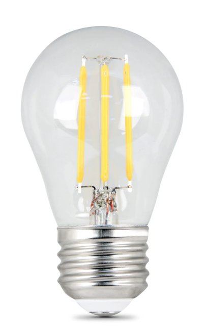 Feit Electric BPA1540927CAFIL/2/RP 40W Replacement A15 Dimmable Soft White Glass Filament Enhance, Color Temperature 2700K, Wattage 5W, Voltage 120V Pack 2