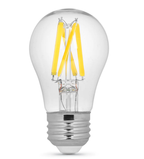 Feit Electric BPA1560927CAFIL/2/RP 60W Replacement A15 Dimmable Soft White Enhance Glass Filament Light Bulb, Color Temperature 2700K. Wattage 8W, Voltage 120V - 2 Pack