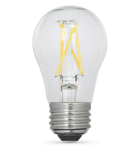 Feit Electric BPA1560930CAFIL/2/RP 60W Replacement Bright White A15 Dimmable Enhance Glass Filament LED Light Bulb, Color Temperature 3000K. Wattage 8W, Voltage 120V -  2 Pack