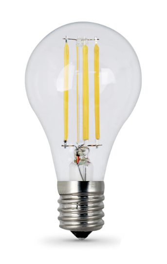 Feit Electric BPA1560N/930CAFIL2 60W Replacement E17 Base A15 Bright White Filament LED Light Color Temperature 3000K, Wattage 8.3W, Voltage 120V Pack 2