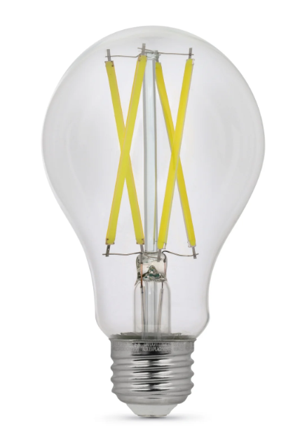 Feit Electric BPA19100CL950CAFI2RP 15W (100W Replacement) Daylight (5000K) E26 Base A21 Glass Filament Enhance LED Light Color Temperature 5000K, Wattage 15W, Voltage 120V Pack 2
