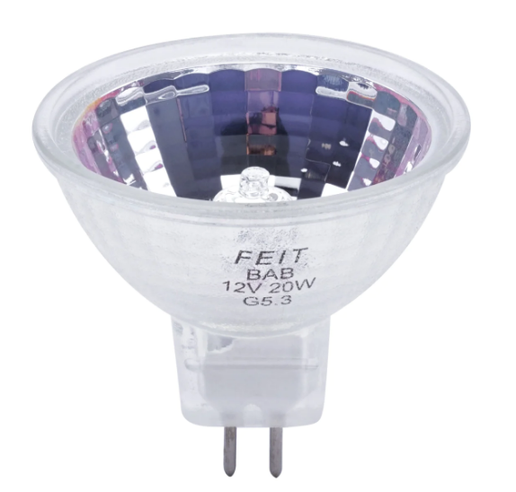 Feit Electric BPBAB Warm White MR16 Flood GU5.3 Base Reflector Halogen LED Light, Color Temperature 3000K. Wattage 20W, Voltage 12V