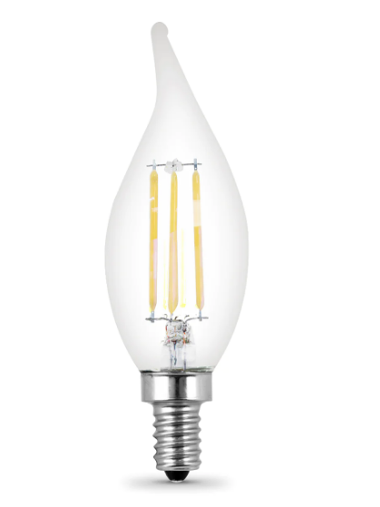 Feit Electric BPCFC40930CAFIL/4 40W Replacement Bright White E12 Base BA10 Flame Tip Filament LED Bulb, Color Temperature 3000K, Wattage 3.3W, Voltage 120V -24 Pack