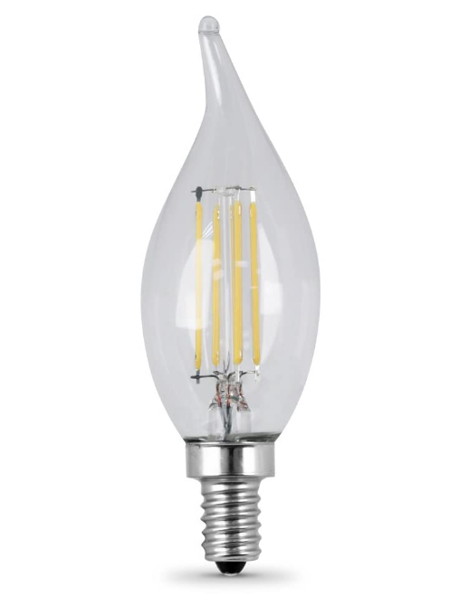 Feit Electric BPCFC60/850/LED/4 60W Replacement Decorative Clear Glass Filament LED Dimmable LED Bulb, Color Temperature 5000K, Wattage 5.5W, Voltage 120V - 4 Pack