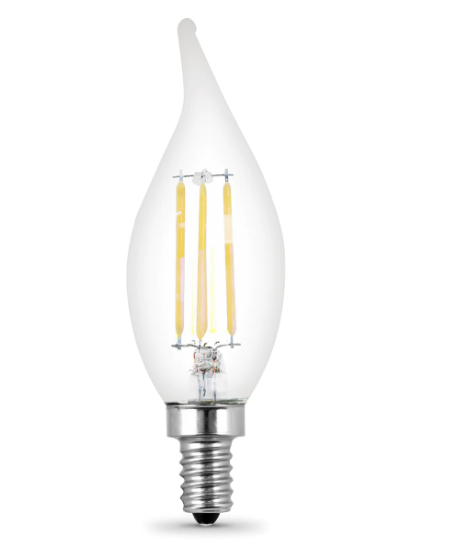 Feit Electric BPCFC60927CAFIL/4/6 Replacement Flame Tip Soft White Filament LED Bulb, Color Temperature 2700K, Wattage 5.5W, Voltage 120V - 6-4 Pack