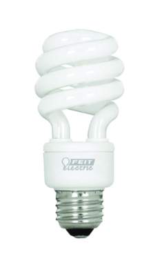 Feit Electric BPESL13T/D Compact Fluorescent Light, 13 W, Spiral Lamp, Medium E26 Lamp Base, 800 Lumens, Daylight Light