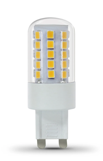 Feit Electric BPG940/830/LED 40W Replacement Dimmable Warm White G9 Base T4 Specialty LED Light Color Temperature 3000K, Wattage 4.5W, Voltage 120V Pack 1